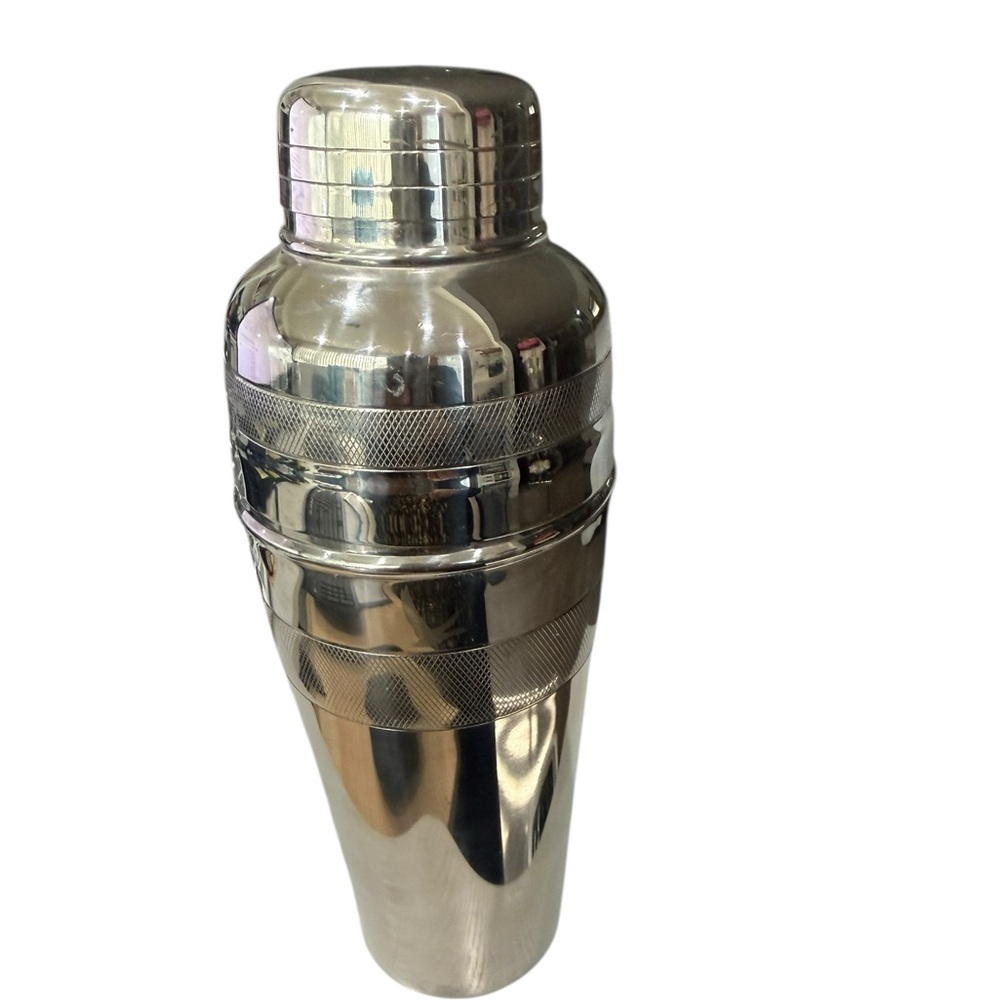 Grey Goose Stainless 3  piece Steel Cocktail Shaker with Strainer